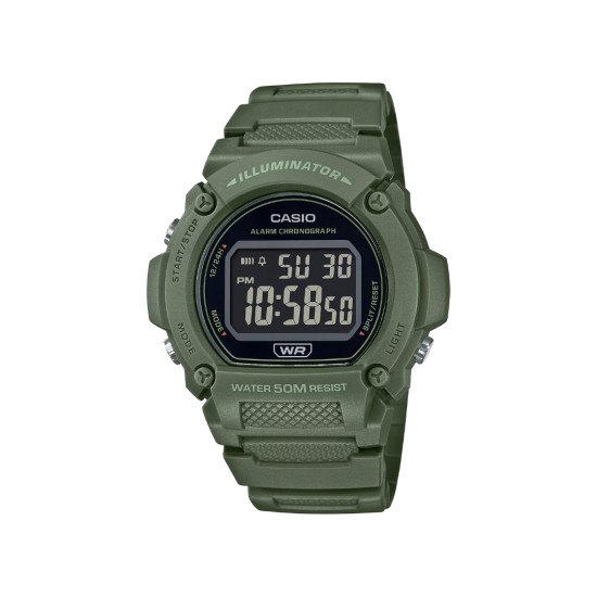 Casio W-219HC-3B maslinasto zeleni digitalni sat